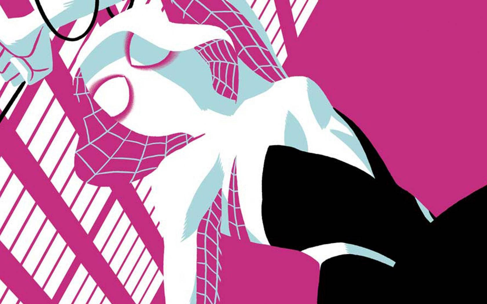 Spider Gwen, pink, white striped background, HD Desktop Wallpaper