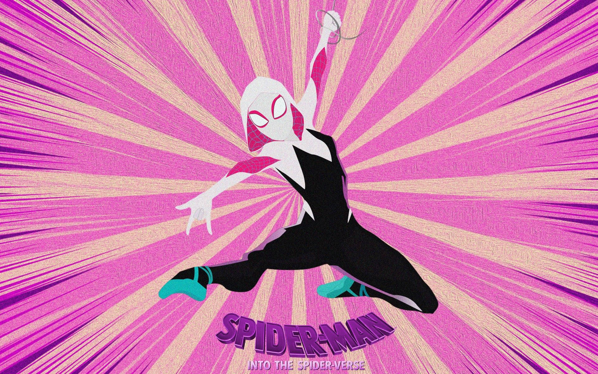 Spider Gwen, pink burst, vibrant pink, Full HD Desktop Wallpaper