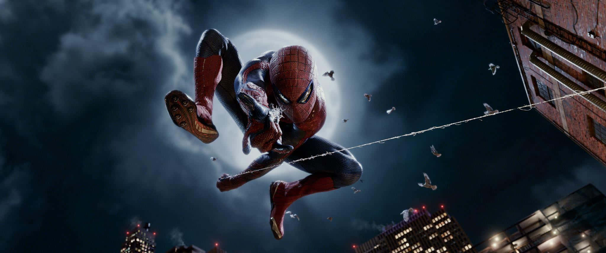 Spider-Man 2, cityscape, night, Full HD Desktop Wallpaper