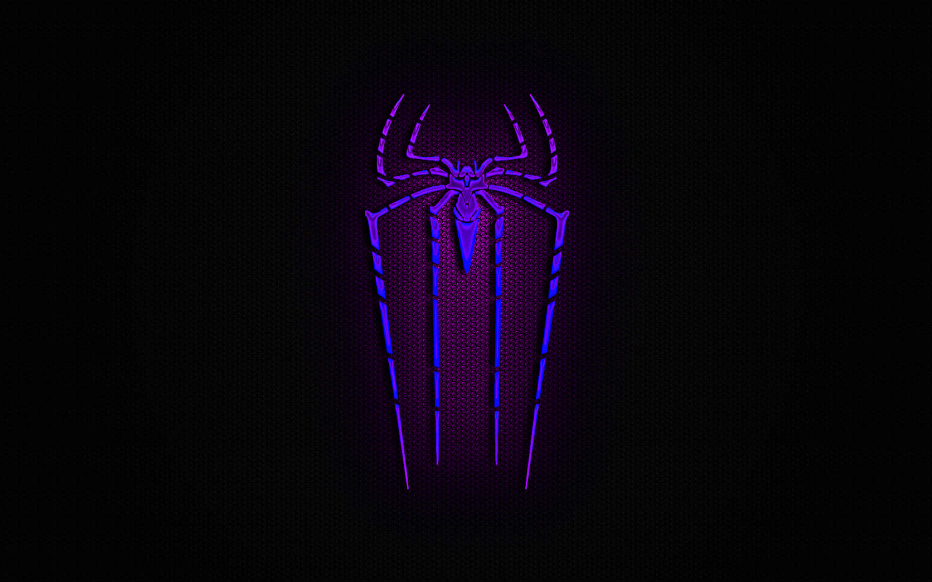 Spider Man, glowing purple spider emblem, sharp geometric lines, Full HD Desktop Wallpaper