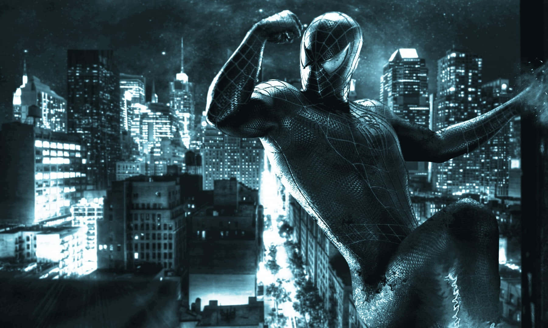 Spider-Man 3, neon cityscape, night, HD Desktop Wallpaper