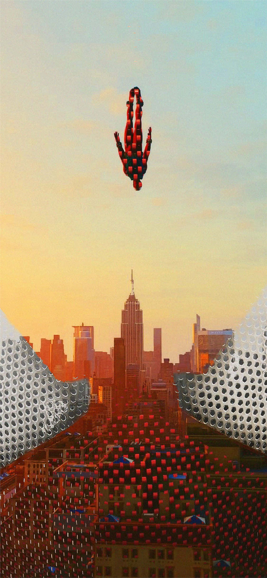 Spider Man, cityscape, sunset, Full HD Phone Wallpaper