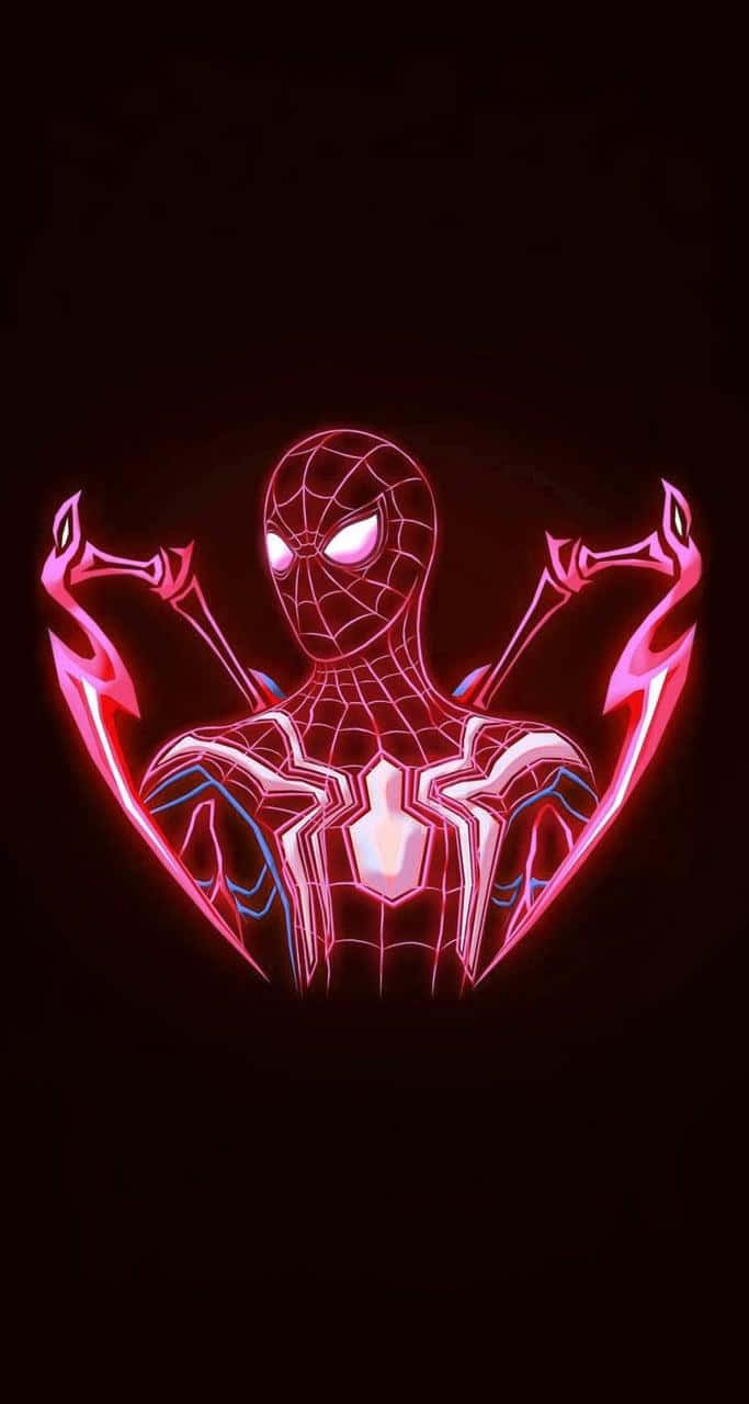 Spider Man Aesthetic, glowing pink, glowing blue, HD Phone Wallpaper