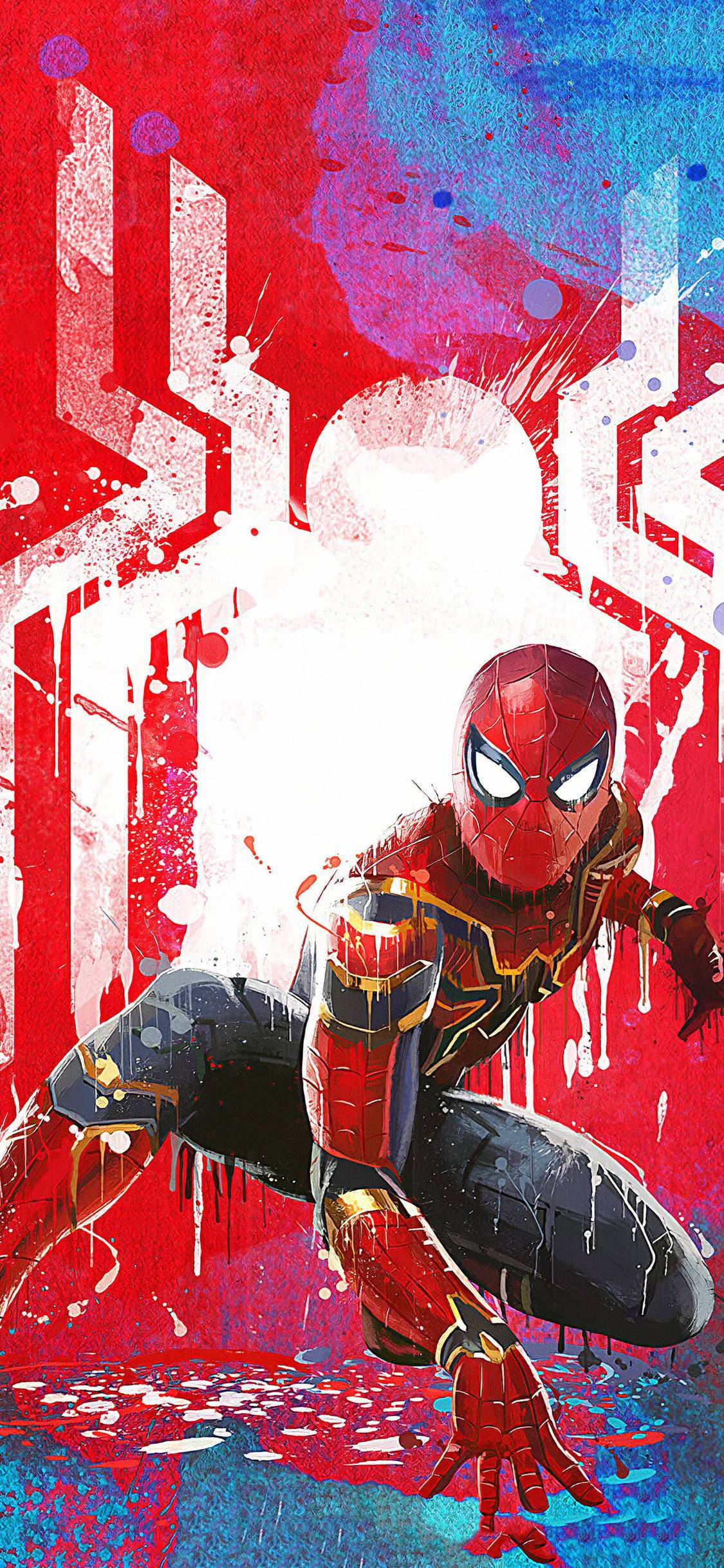Spider Man, metal suit, red and gold suit, Full HD Phone Wallpaper