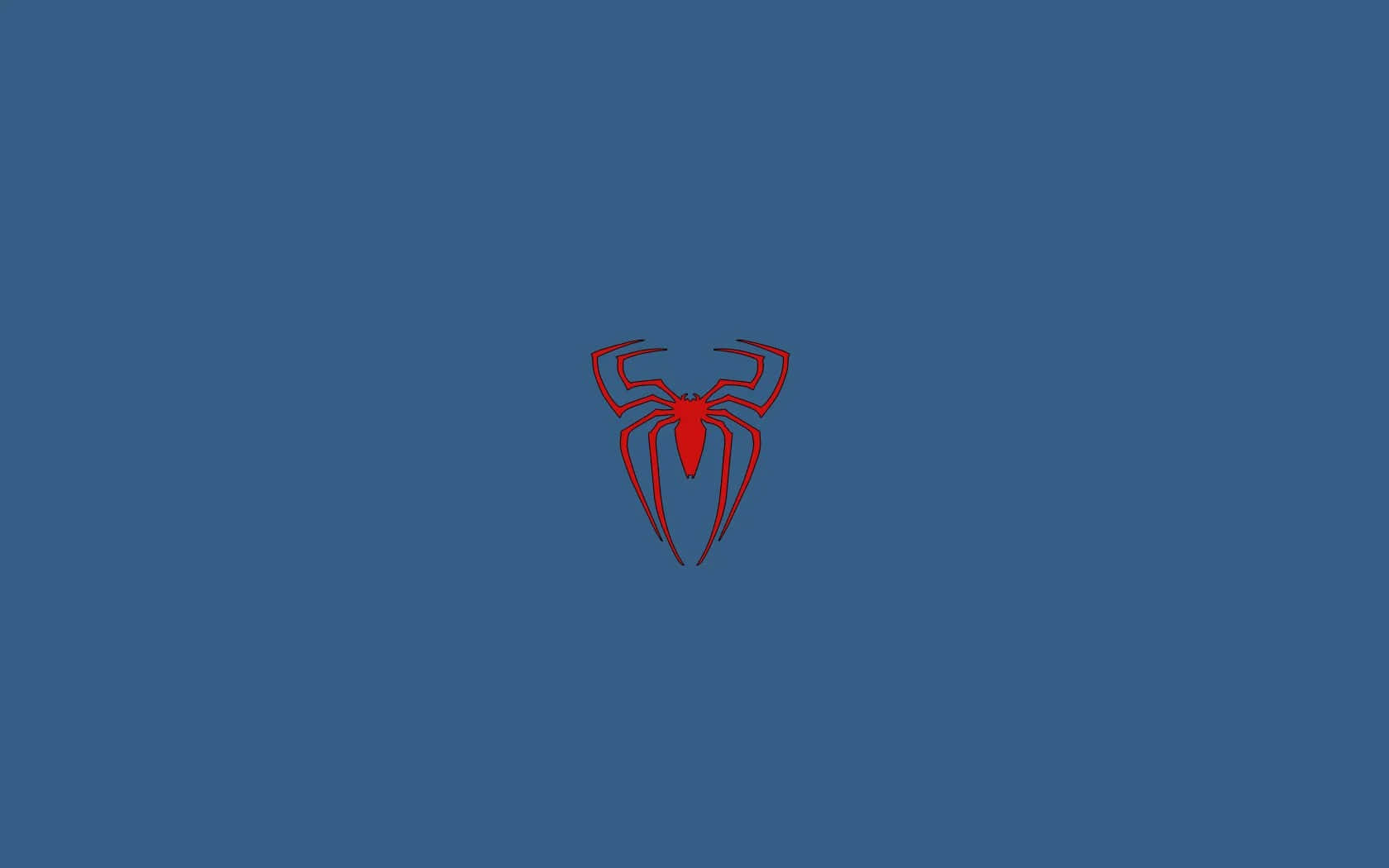 Spider-Man Blue, red spider logo, solid blue background, HD Desktop Wallpaper