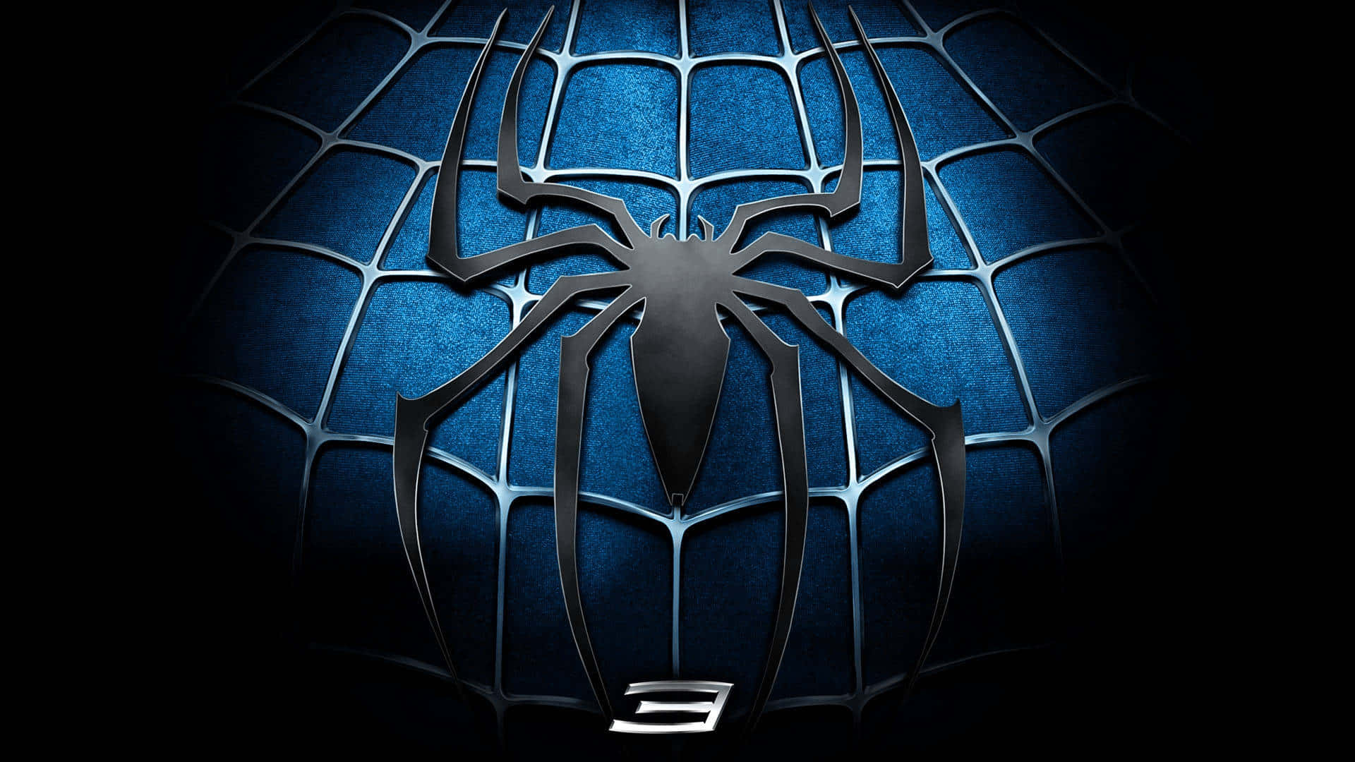 Spider Man Logo, blue aesthetic, glowing blue web, Full HD Desktop Wallpaper