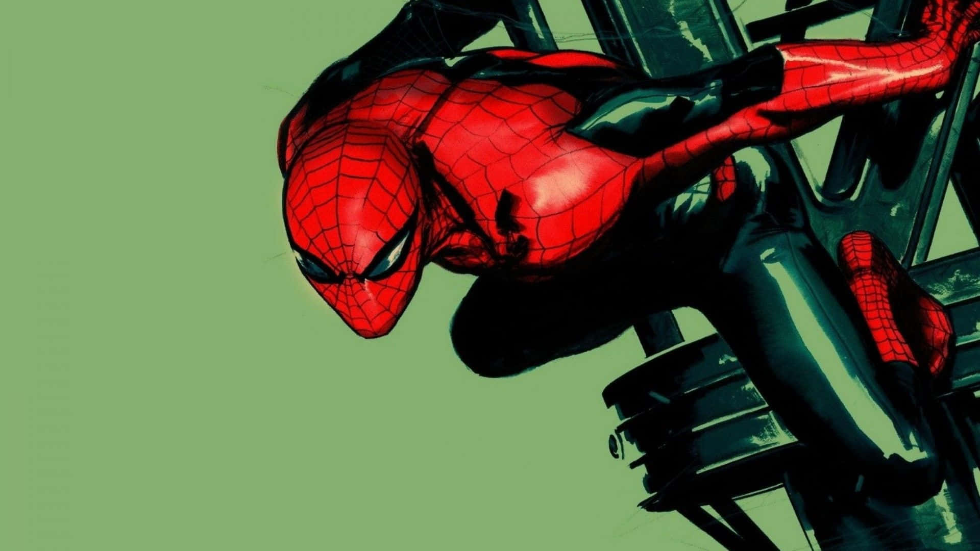 Spider Man, red and black suit, comic book shading, Full HD Desktop Wallpaper