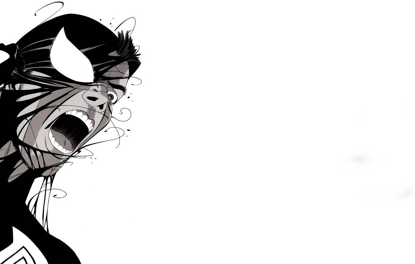 Spider Man, all-white, black and white anime-style, HD Desktop Wallpaper
