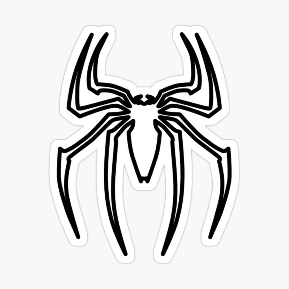 Spider Man, white, black spider logo, SD Desktop Wallpaper