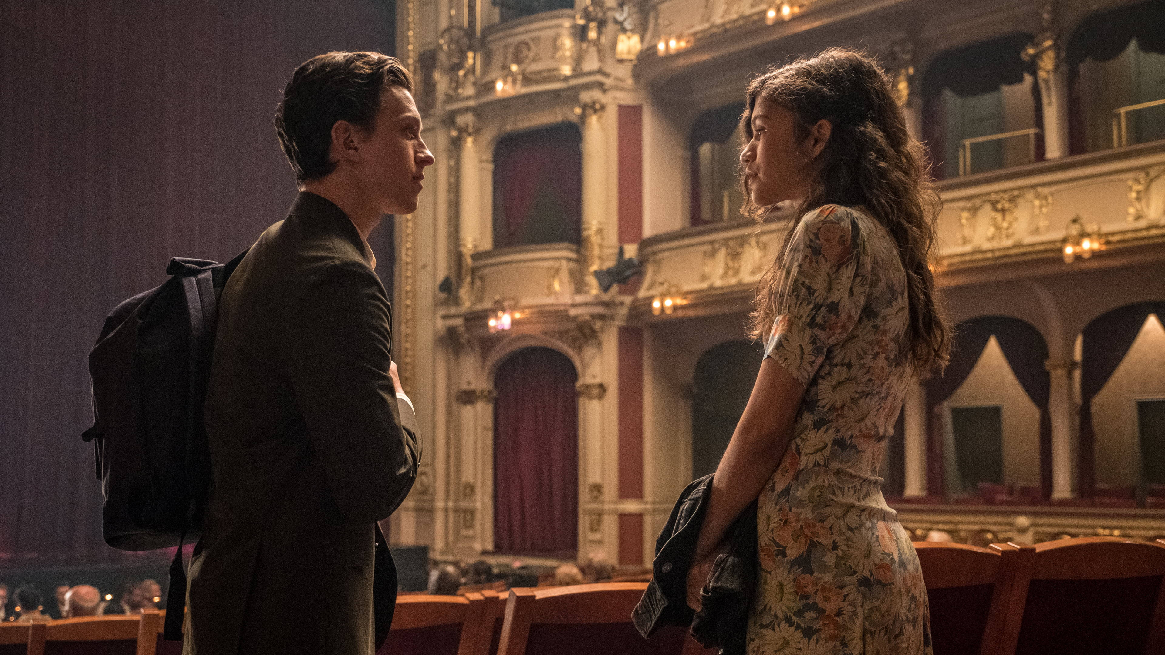 Spider Man Far From Home 2019, theater, golden balconies, 4K Desktop Wallpaper