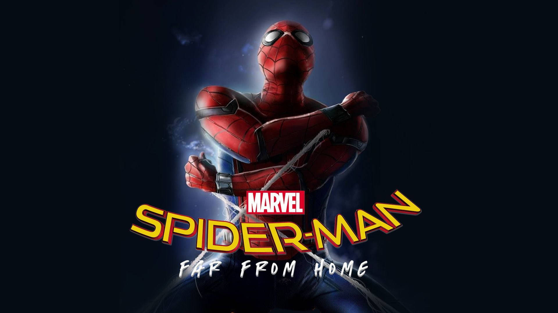 Spider Man Far From Home 2019, red suit, glowing eyes, Full HD Desktop Wallpaper