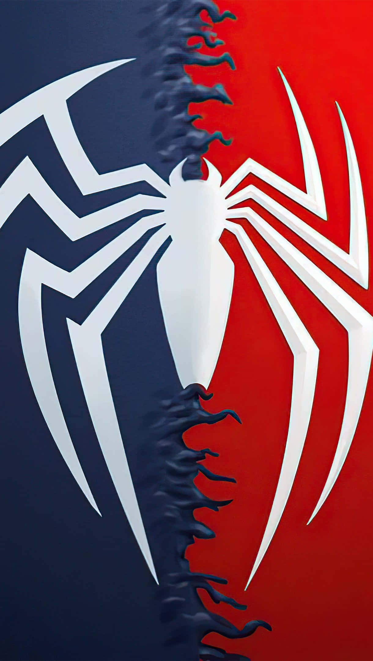 Spider-Man Logo, white, dark blue, Full HD Phone Wallpaper