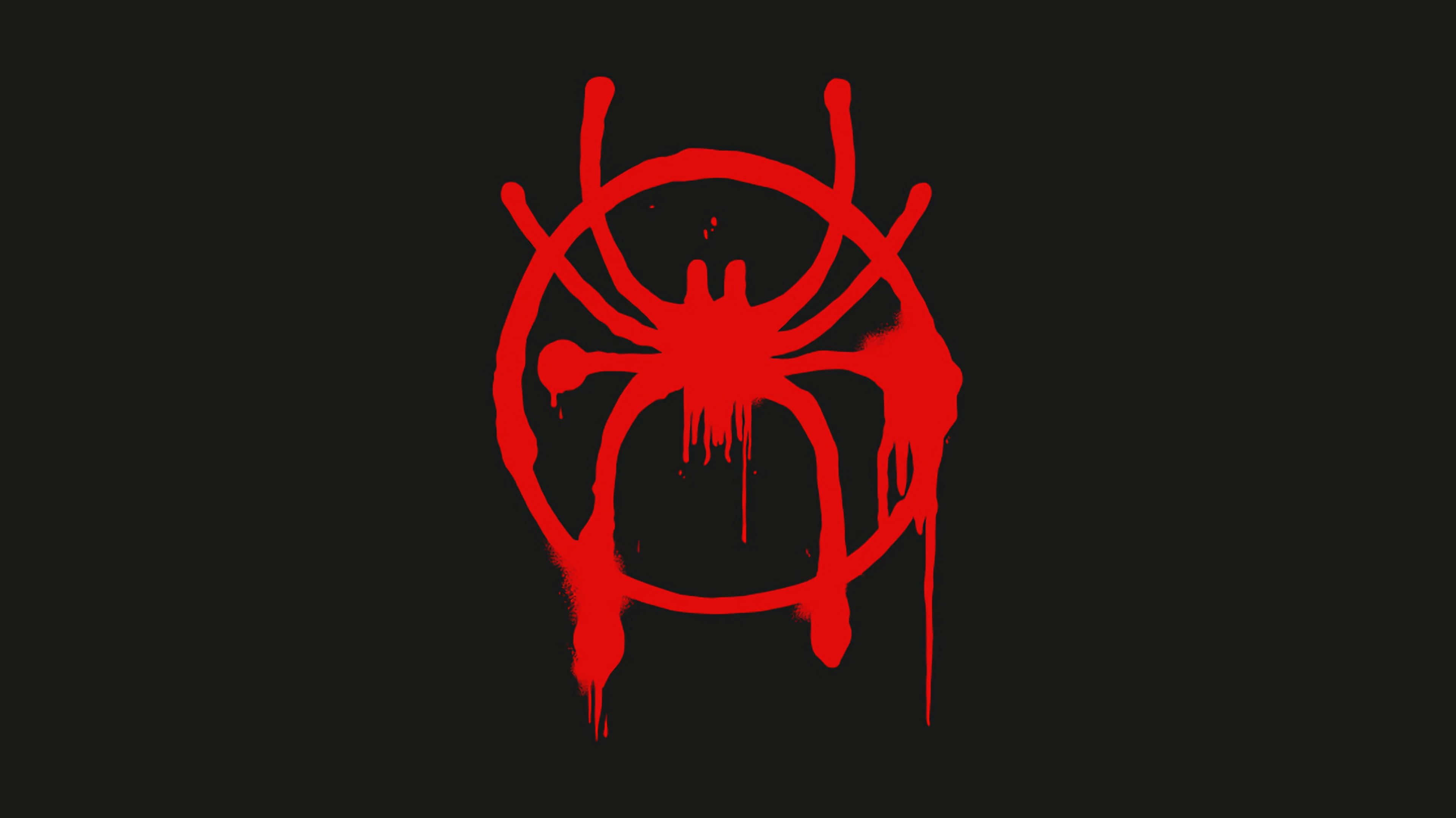 Spider Man Logo, red, dripping, 4K Desktop Wallpaper