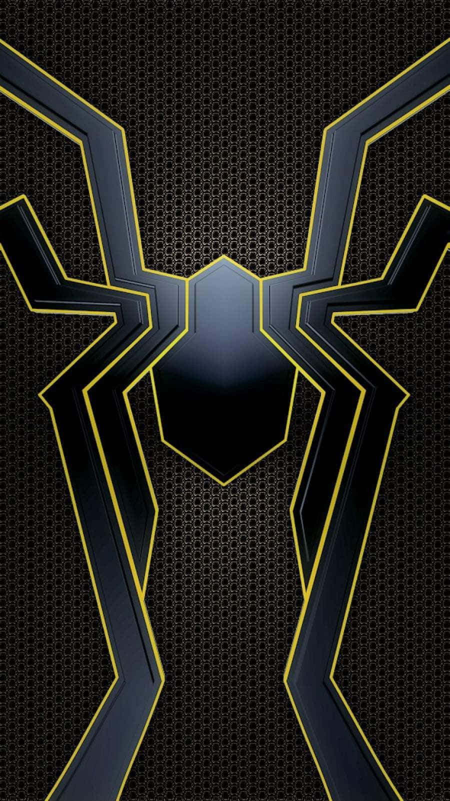 Spider Man Logo, black, glowing yellow, HD Phone Wallpaper