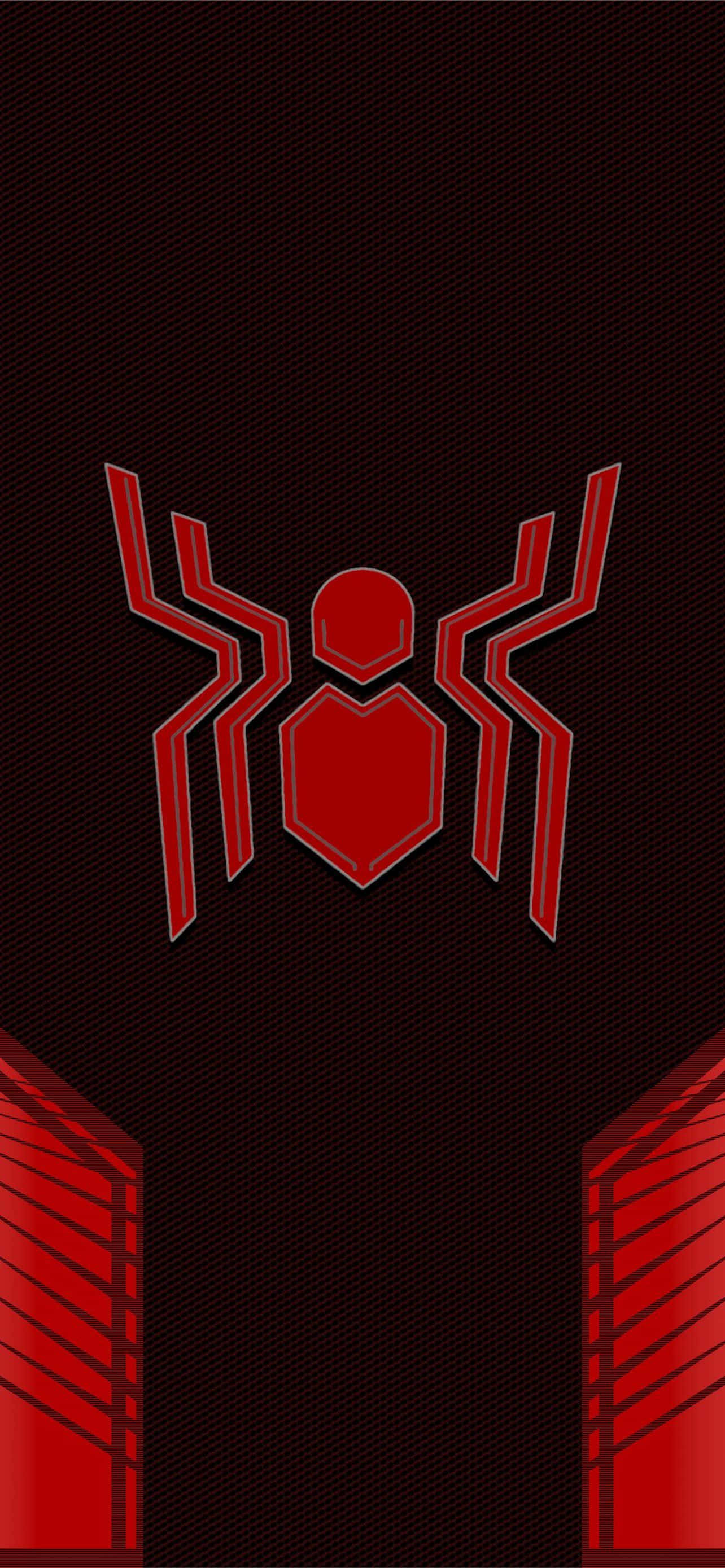 Spider-Man Logo, vibrant red, dark textured background, 2K Phone Wallpaper
