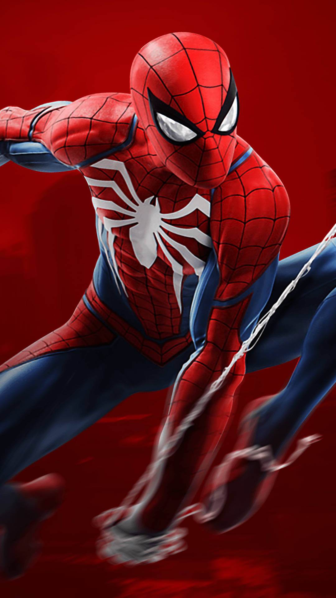 Spider Man, red suit, red background, Full HD Phone Wallpaper