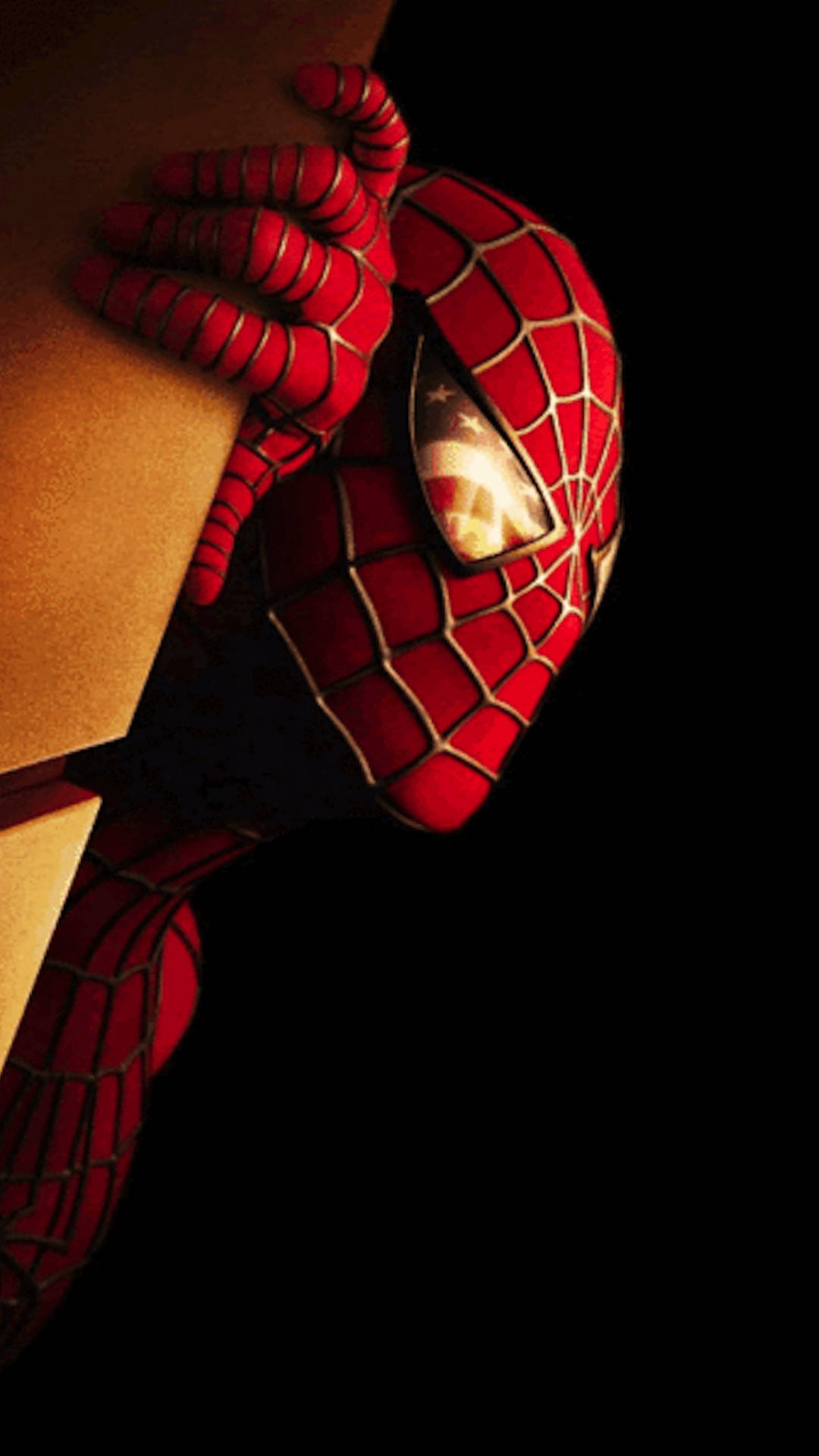 Spider Man, red and blue suit, glowing eyes, Full HD Phone Wallpaper