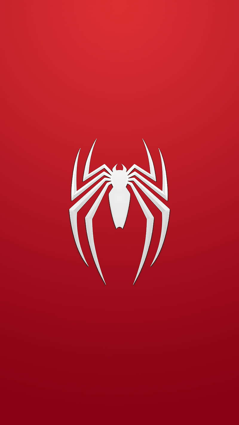 Spider Man Ps4 Logo, red background, white spider logo, HD Phone Wallpaper