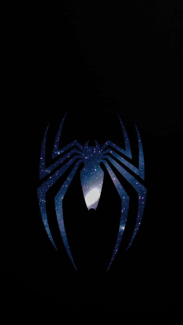 Spider Man Ps4 Logo, black background, cosmic spider silhouette, SD Phone Wallpaper