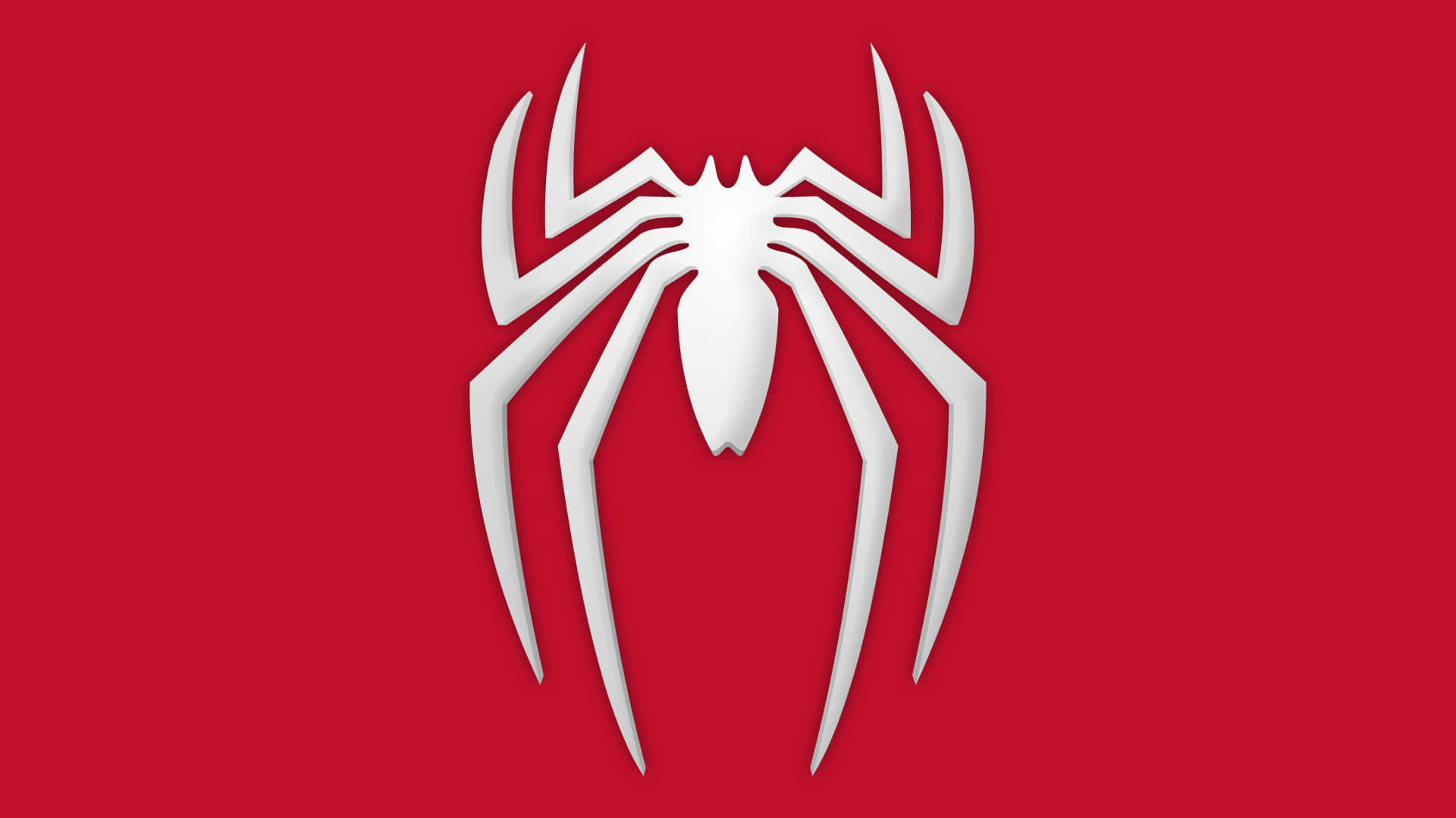 Spider Man Ps4 Logo, red background, white spider emblem, Full HD Desktop Wallpaper