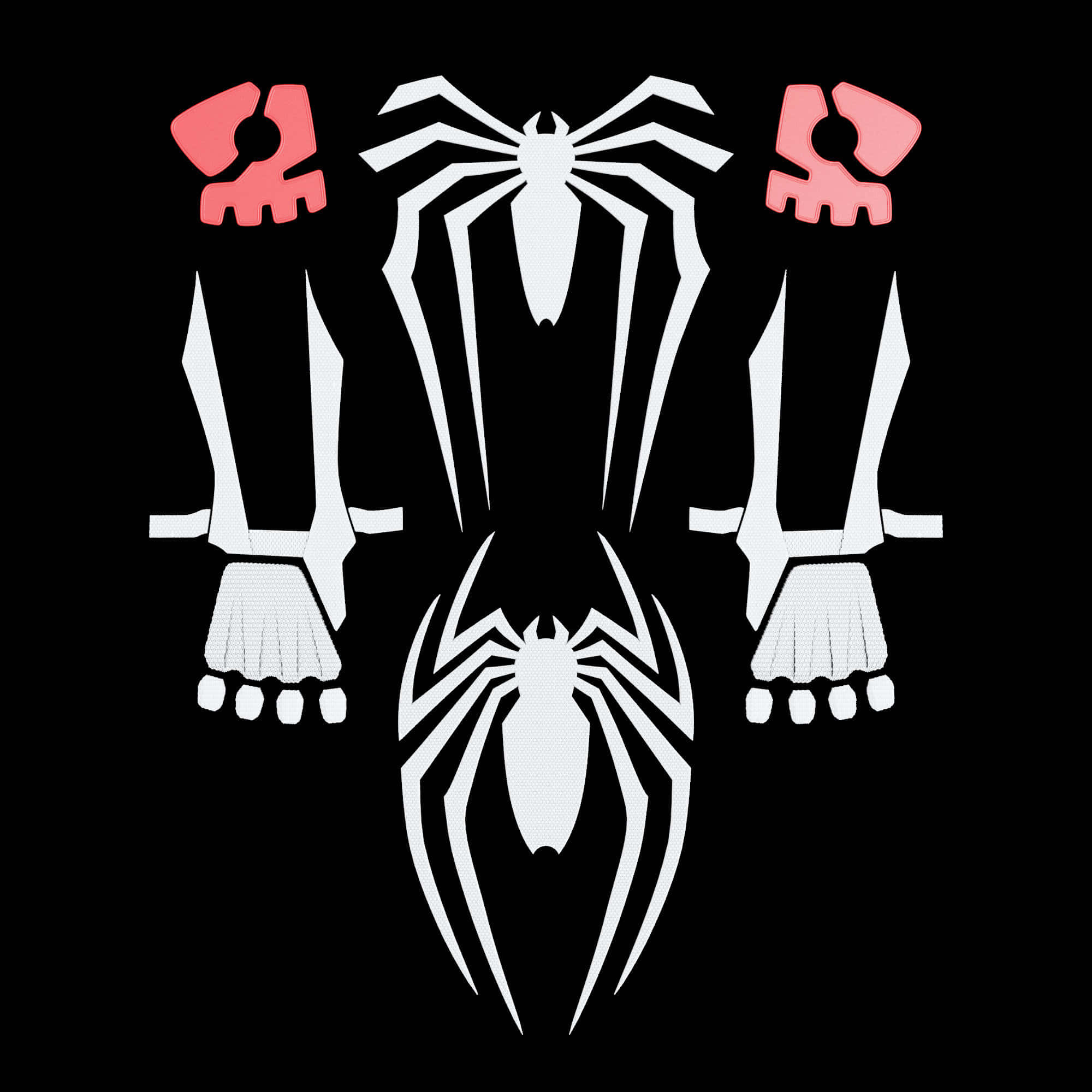 Spider Man Ps4 Logo, white spider silhouette, pink clawed hands and feet, Full HD Desktop Wallpaper