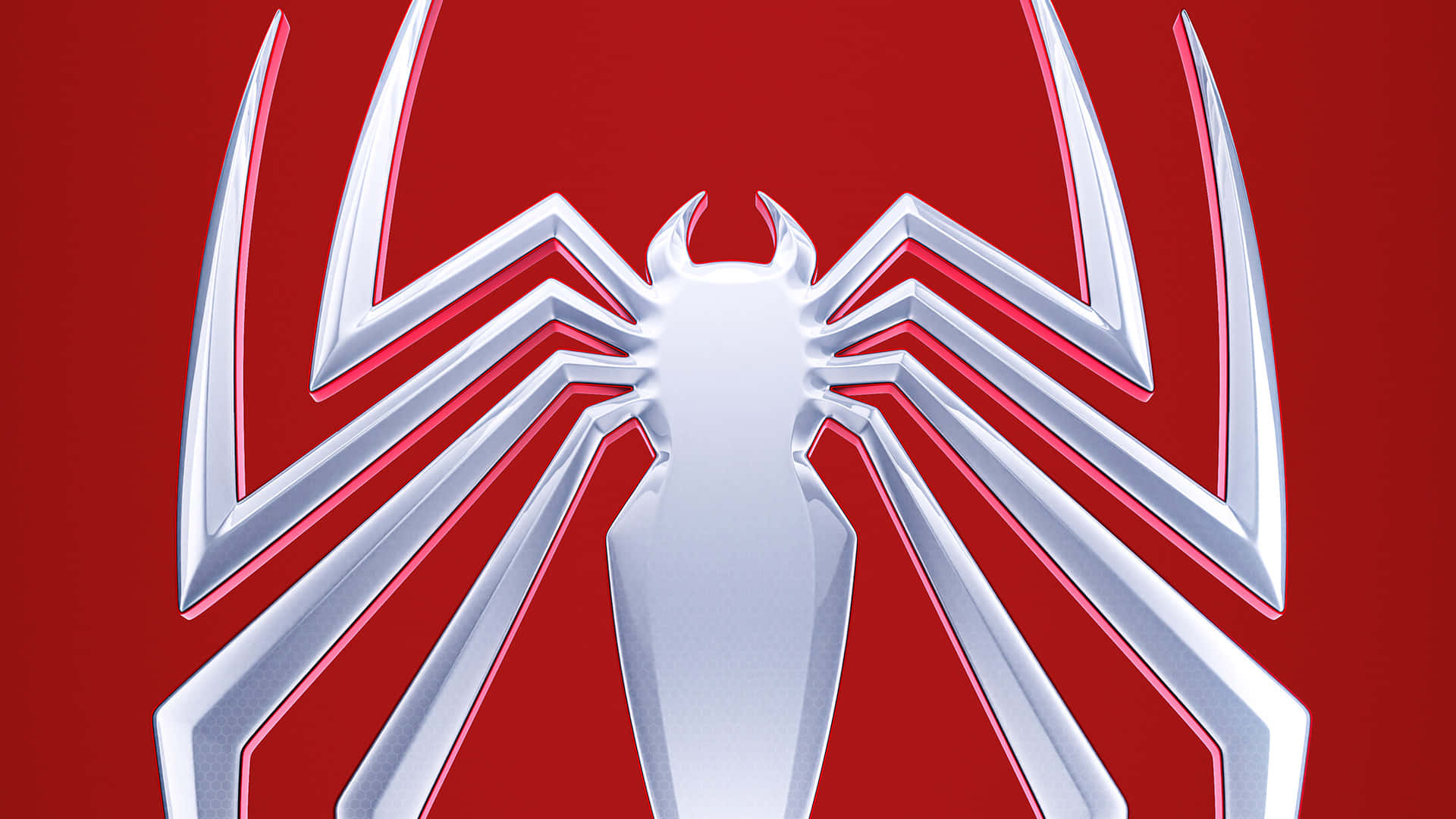 Spider Man Ps4 Logo, silver, red, Full HD Desktop Wallpaper