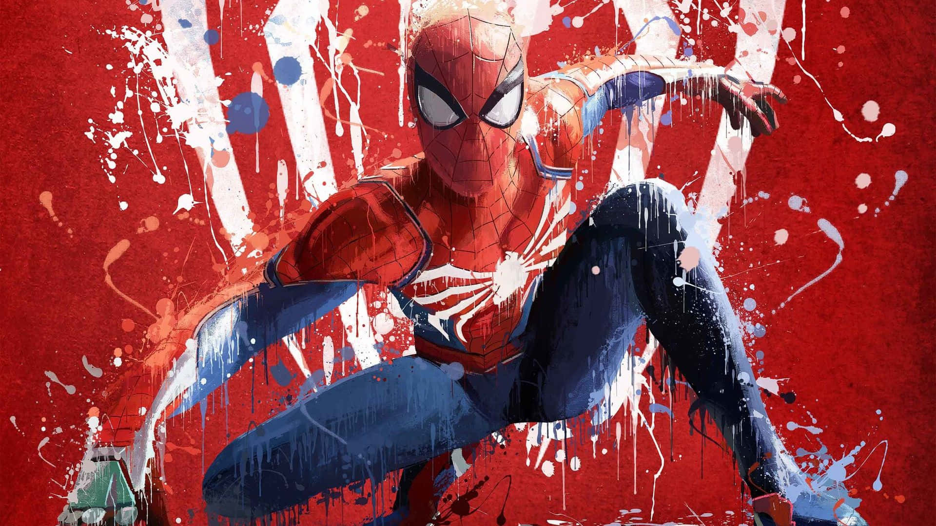 Spider Man Ps4, 4K, vivid red background, Full HD Desktop Wallpaper