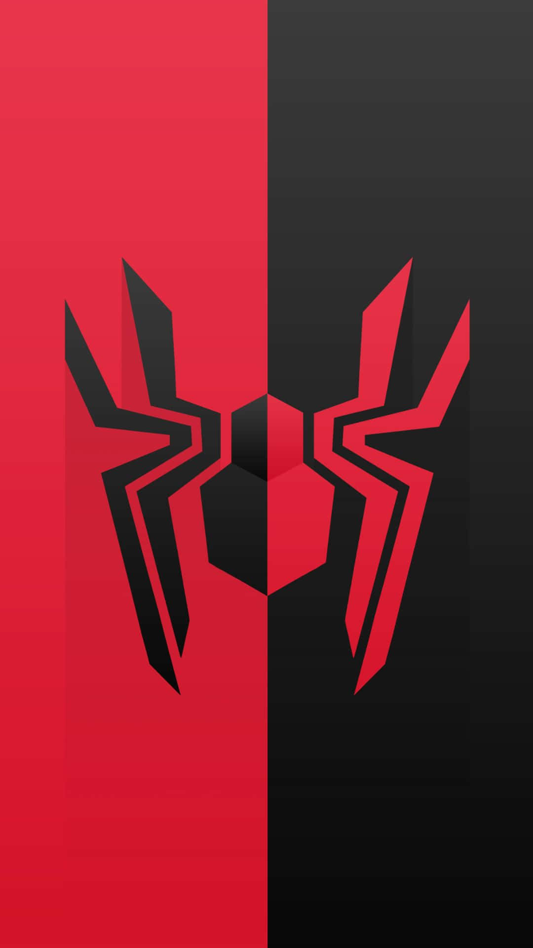 Spider Man, red and black, stylized spider emblem, Full HD Phone Wallpaper