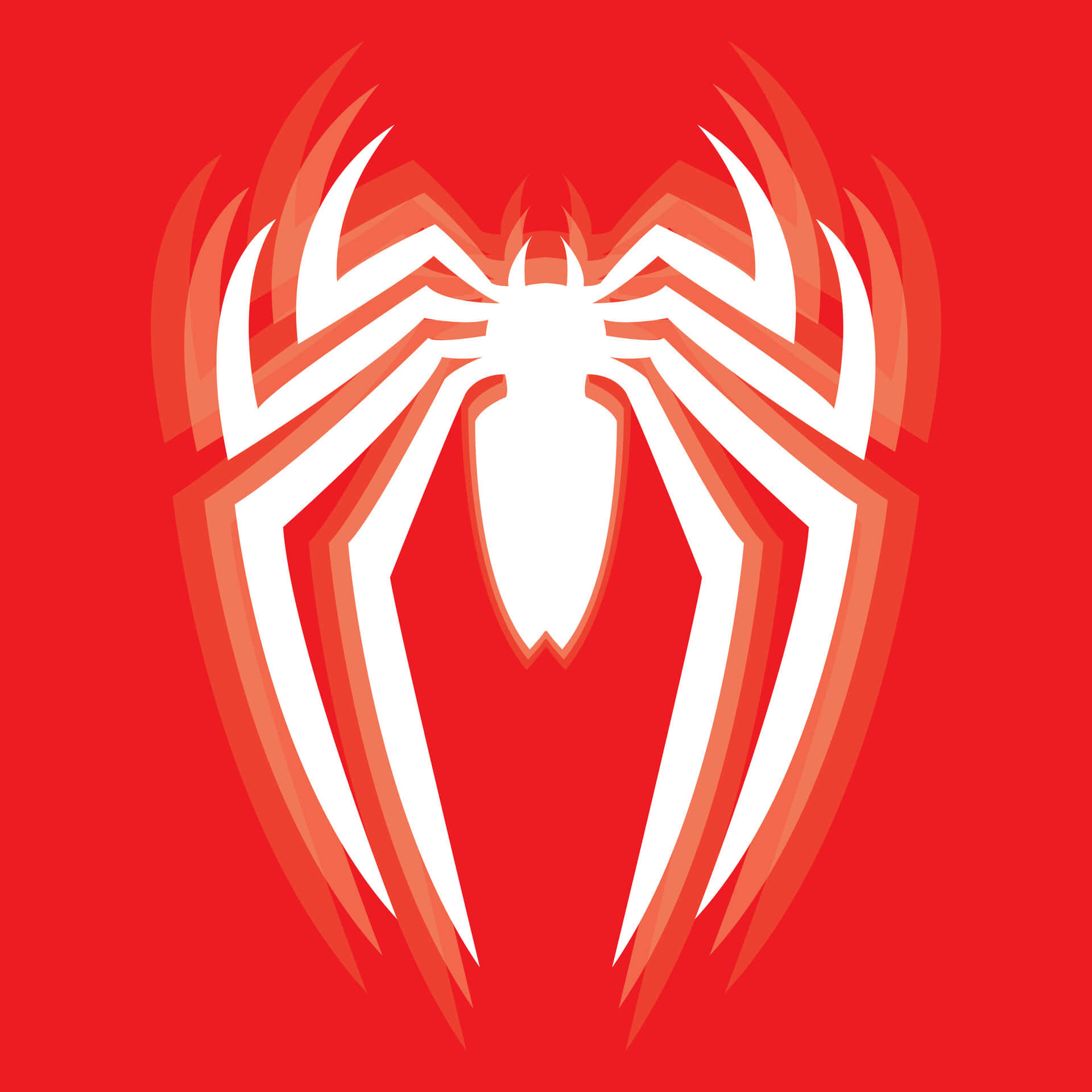 Spider Man Ps4 Logo, white spider emblem, orange-red accents, Full HD Desktop Wallpaper