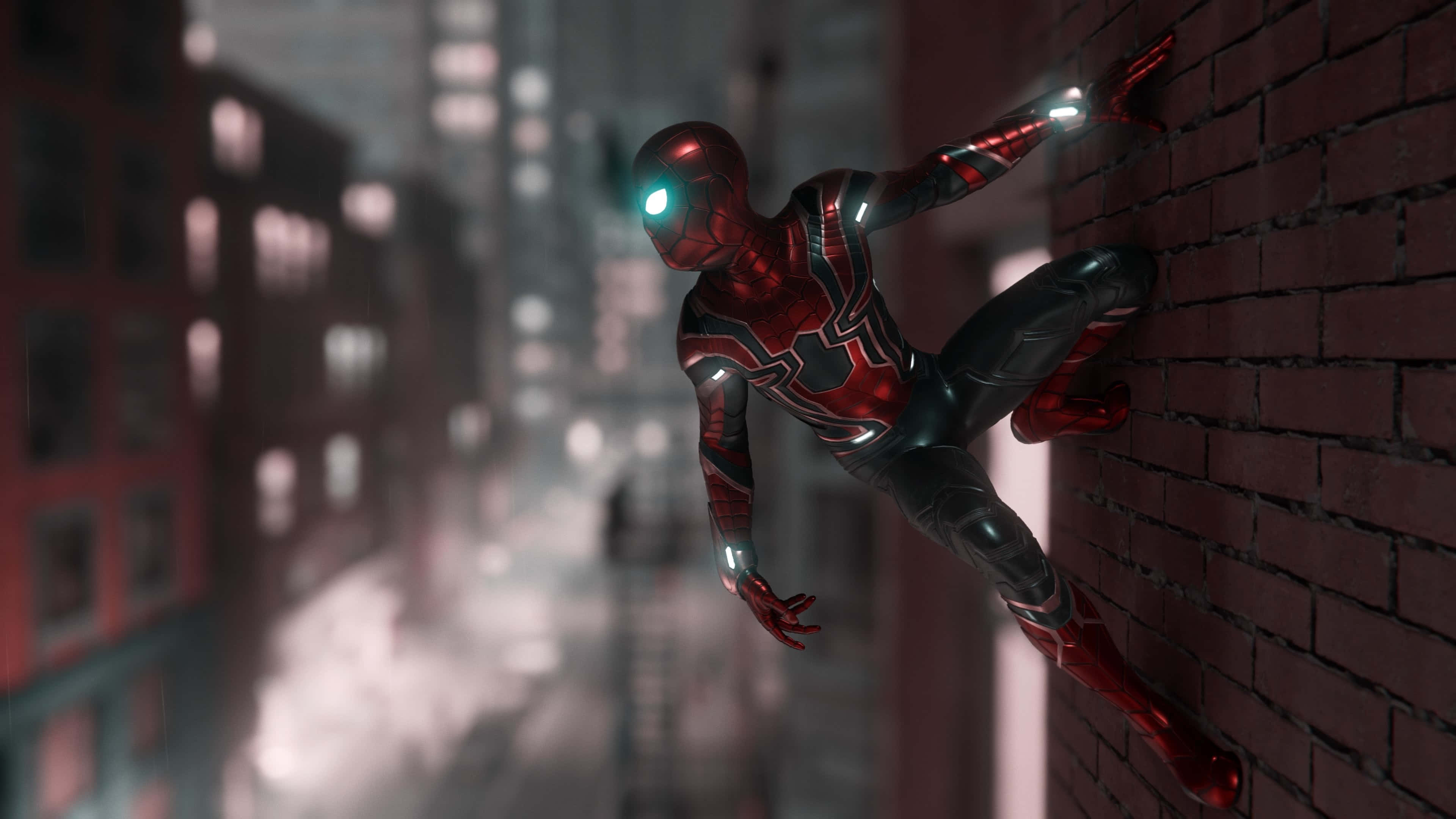 Spider Man, Ps4, red and black armored, 4K Desktop Wallpaper