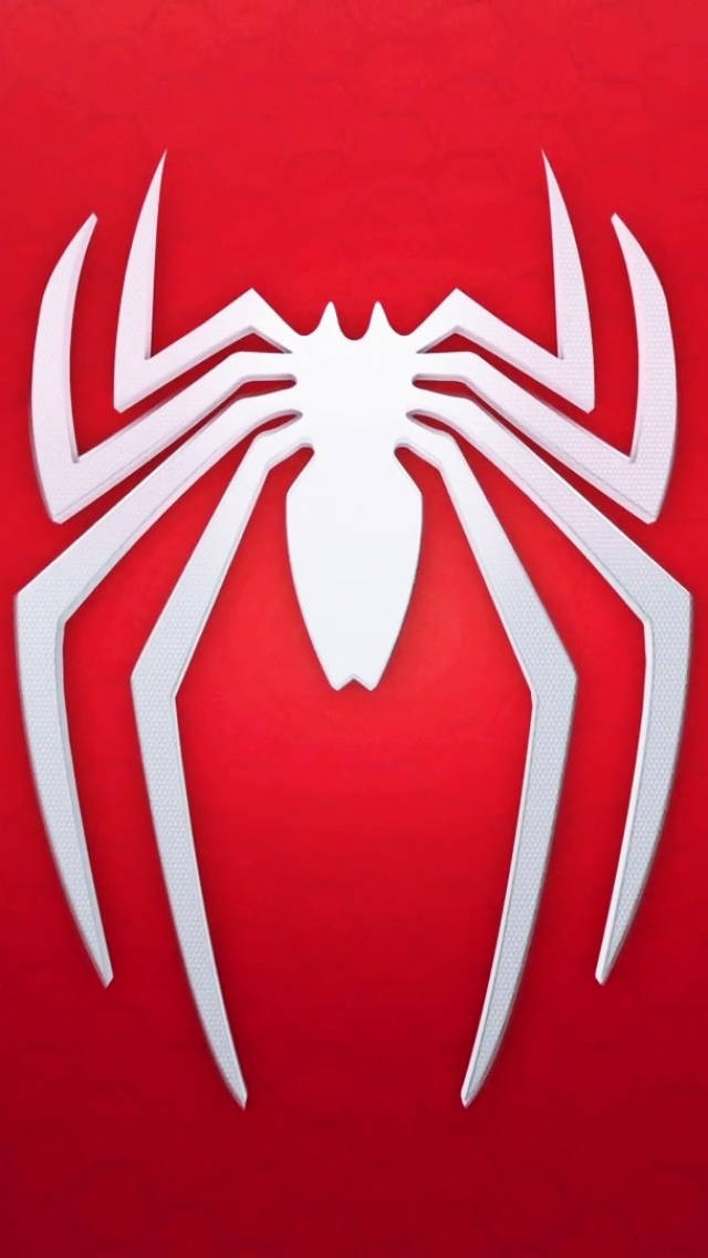Spider Man White, white spider emblem, sharp angular legs, SD Phone Wallpaper