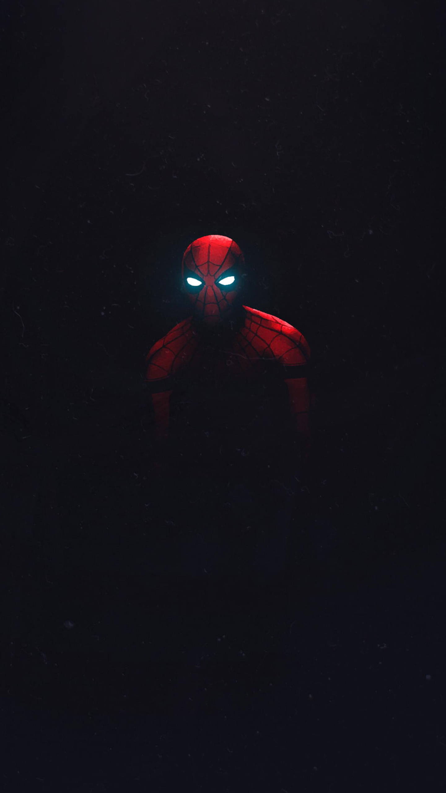 Spider-Man, red suit, glowing eyes, 2K Phone Wallpaper