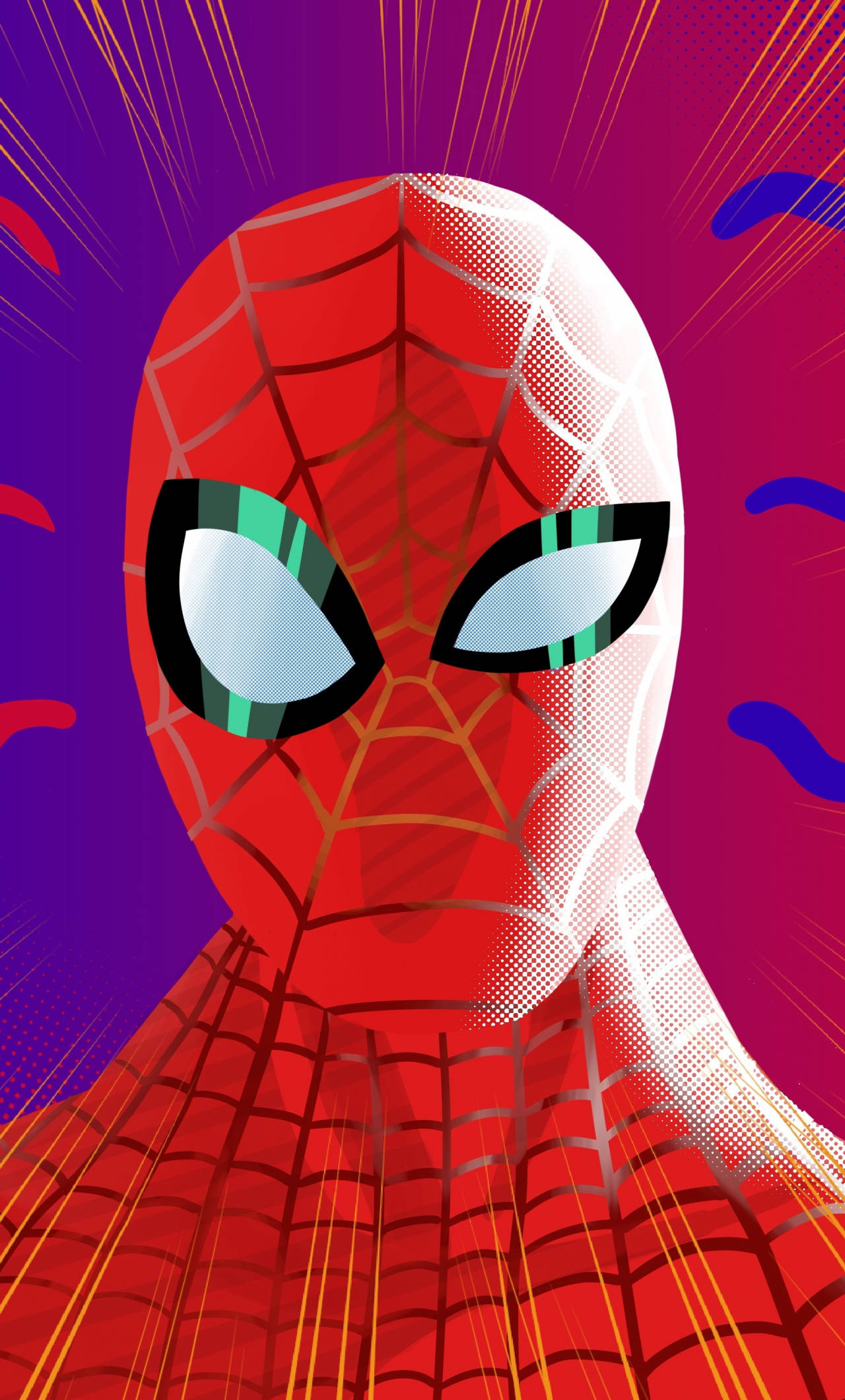 Spider-Man, 3D phone, red web pattern, Full HD Phone Wallpaper