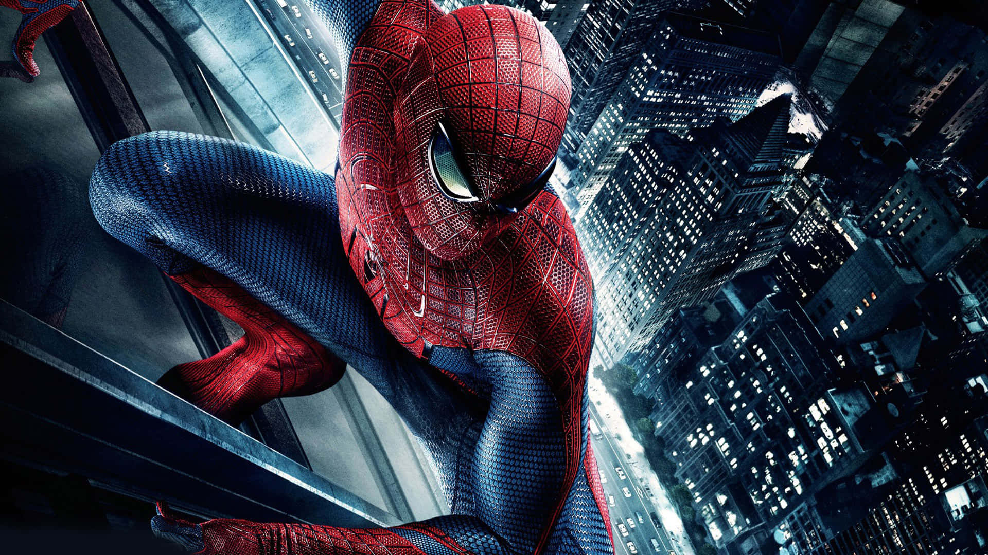 Spider-Man, skyscraper ledge, cityscape, Full HD Desktop Wallpaper