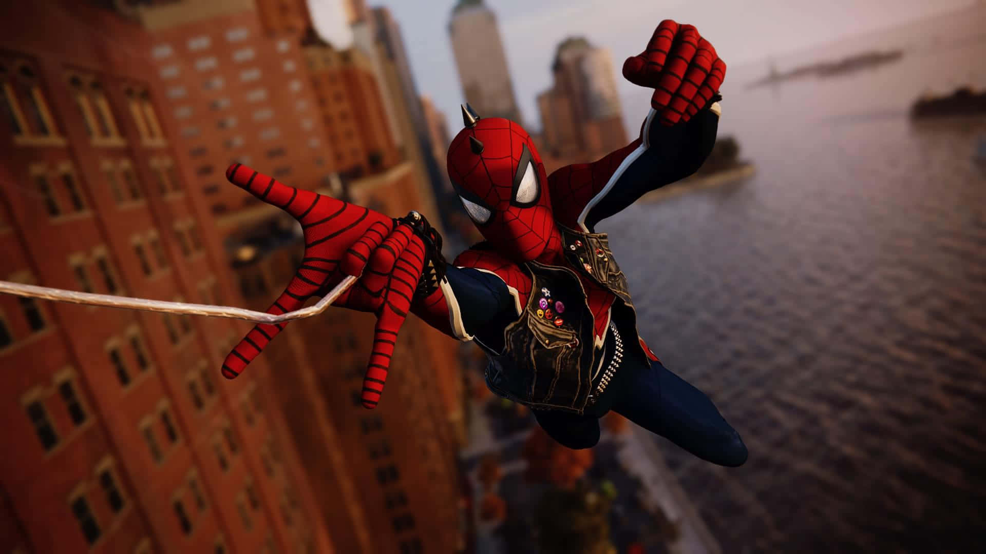 Spider Punk, dusk, cityscape, Full HD Desktop Wallpaper