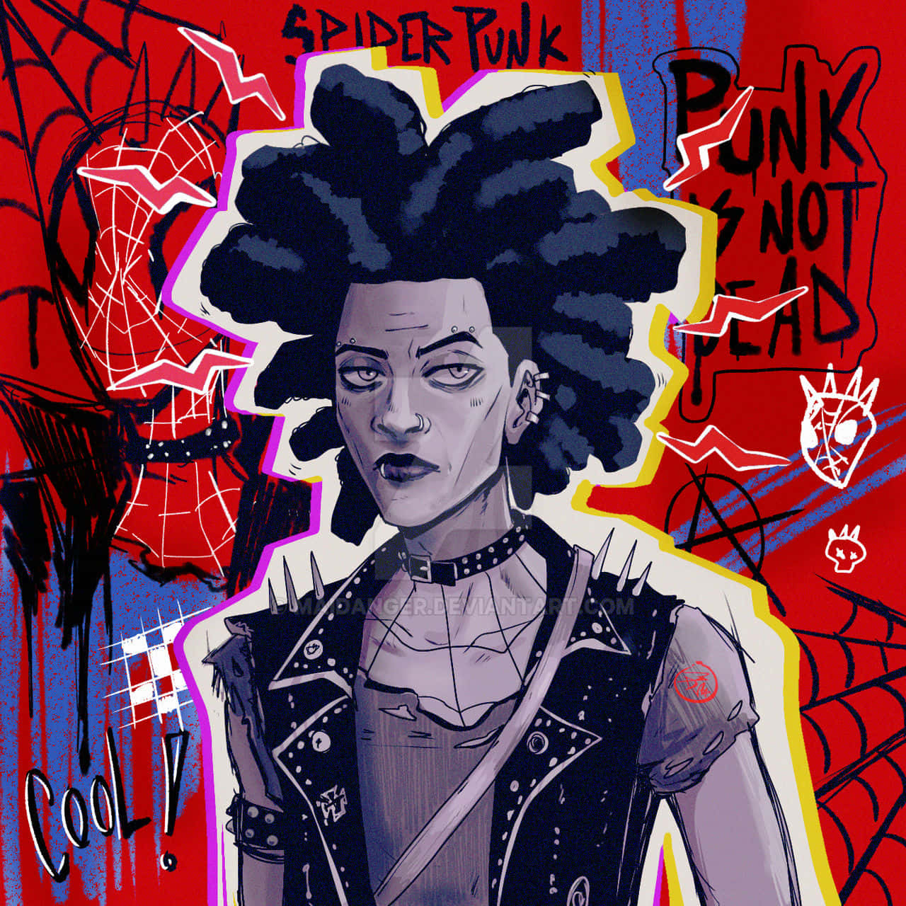 Spider Punk, afro hair, spiked jacket, HD Desktop Wallpaper