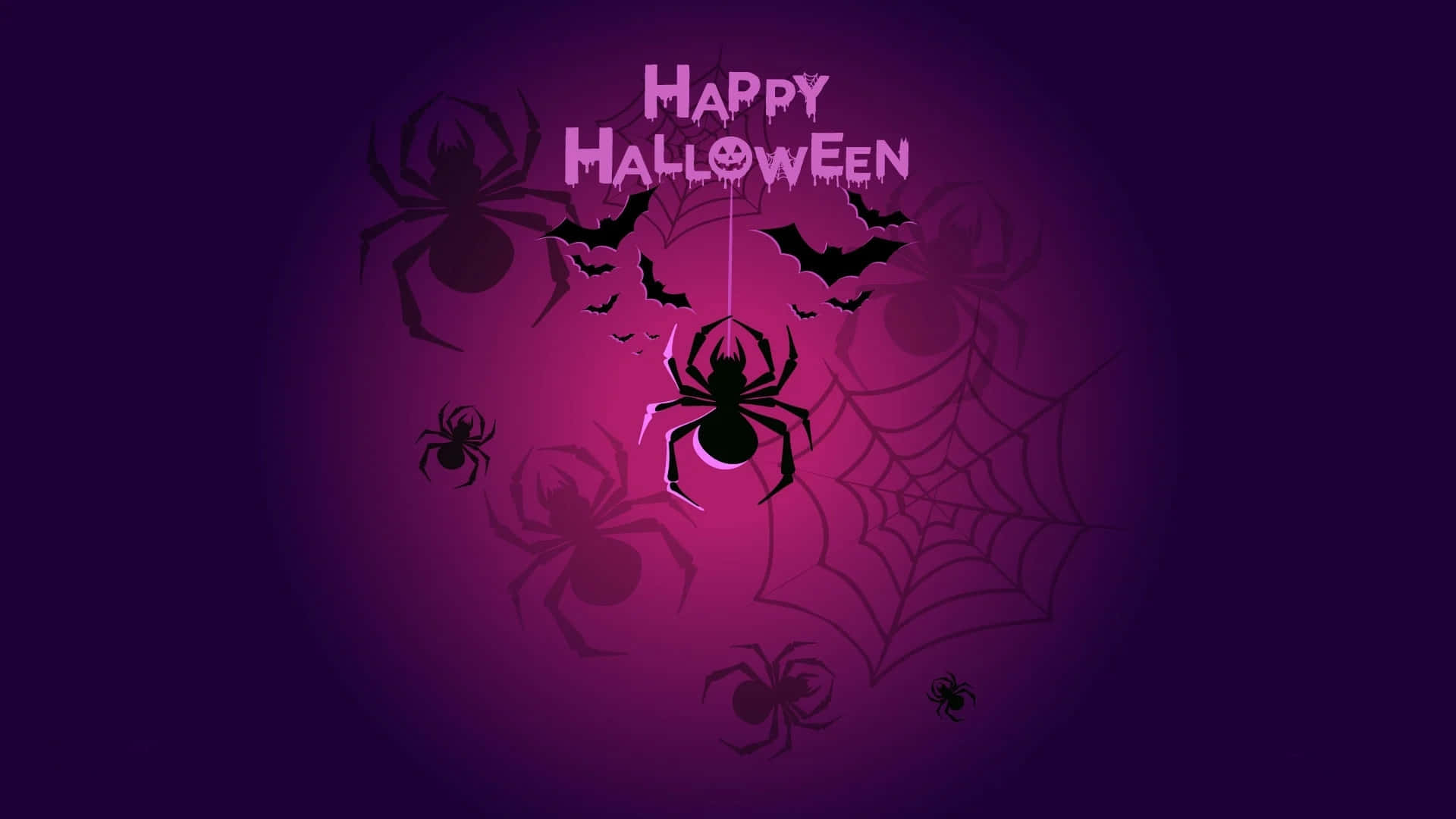 Spider, Purple Halloween, black spiders, Full HD Desktop Wallpaper