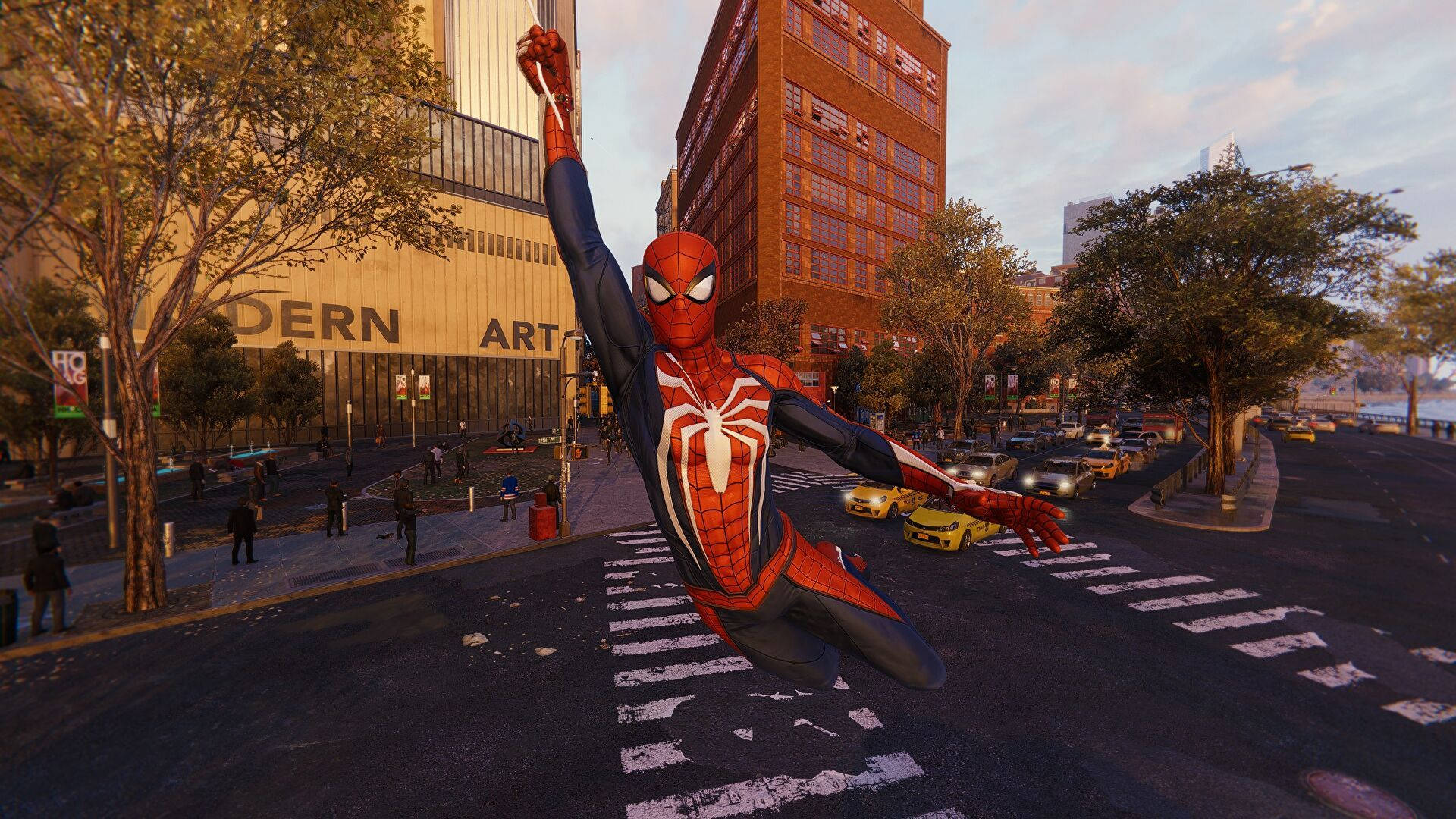 Spiderman, city, sunset, Full HD Desktop Wallpaper