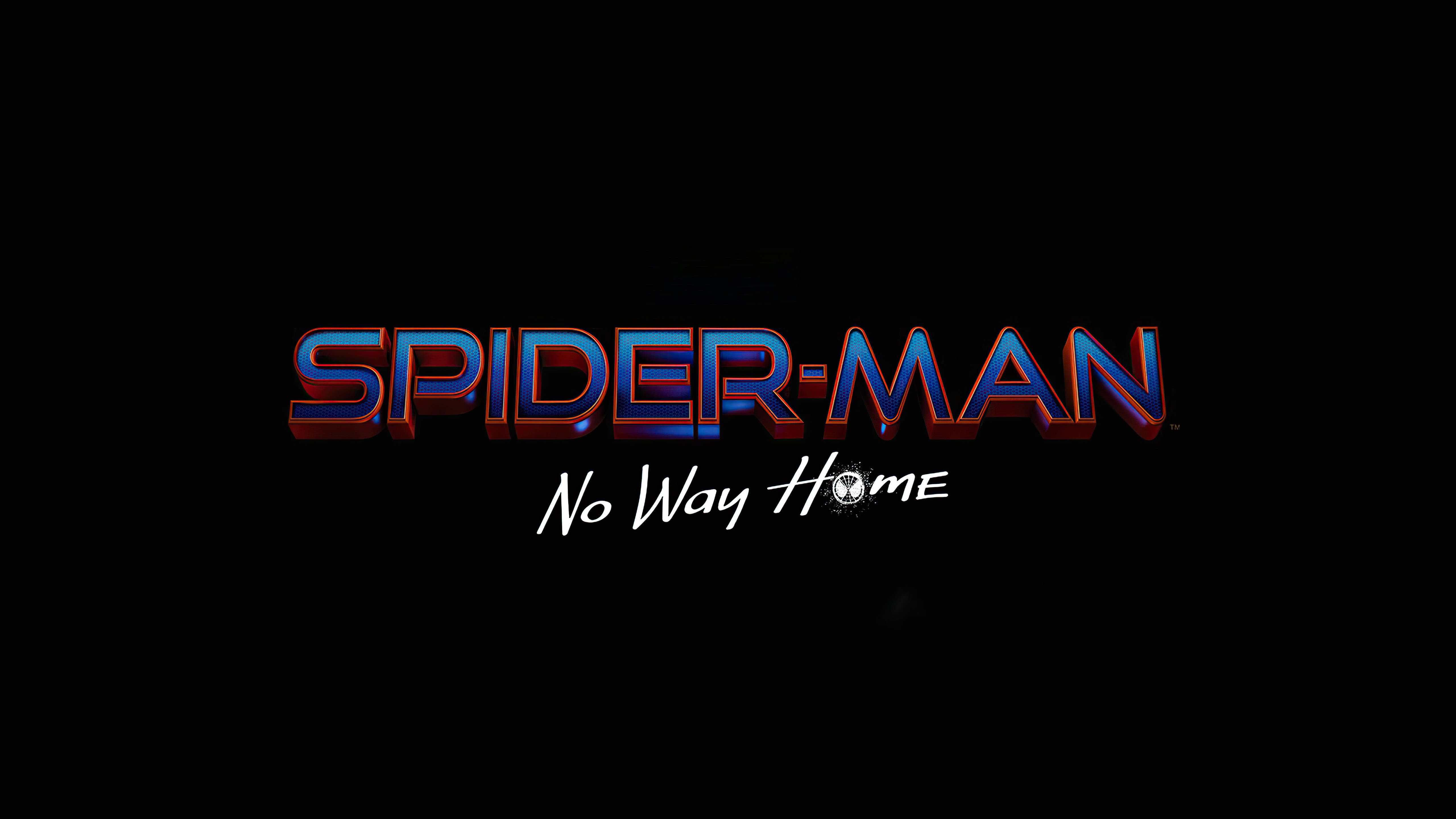Spiderman No Way Home, 3D spider-man logo, red blue metallic sheen, 5K Desktop Wallpaper