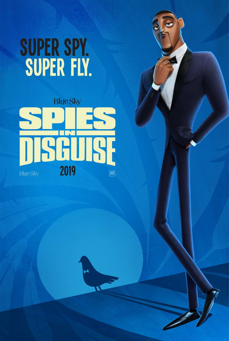Spies In Disguise, tuxedo, blue abstract background, SD Phone Wallpaper