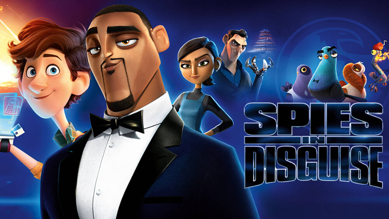 Spies In Disguise, tuxedo, glowing blue background, HD Desktop Wallpaper