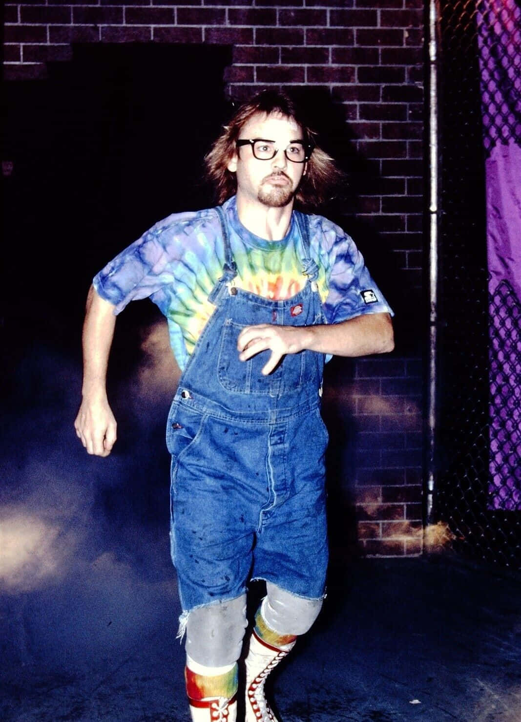 Spike Dudley, denim overalls, tie dye shirt, HD Phone Wallpaper