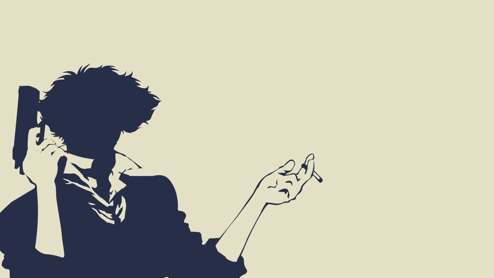 Spike Spiegel, iconic cigar, beige background, HD Desktop Wallpaper
