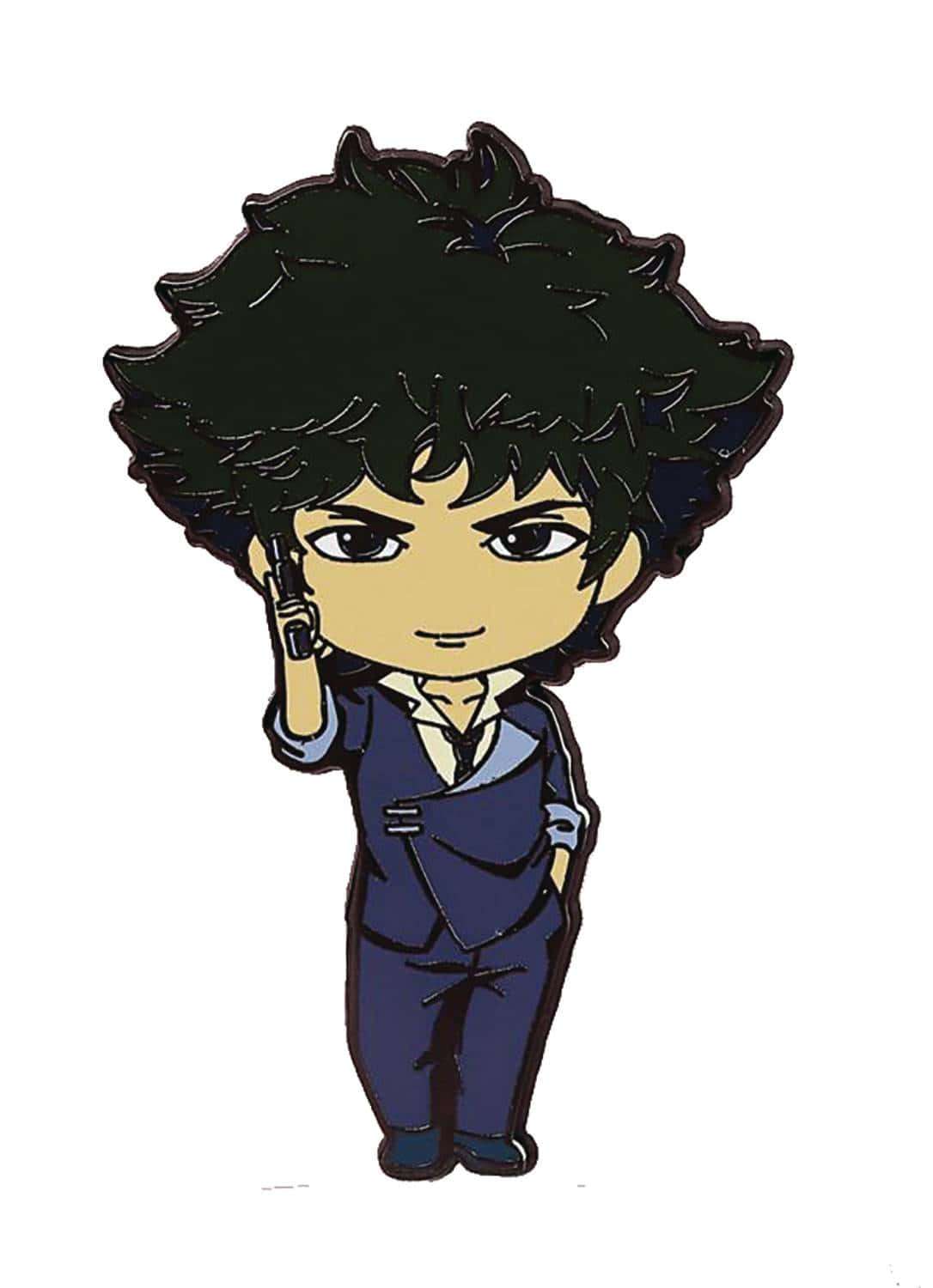 Spike Spiegel, chibi anime character, wild black hair, HD Phone Wallpaper