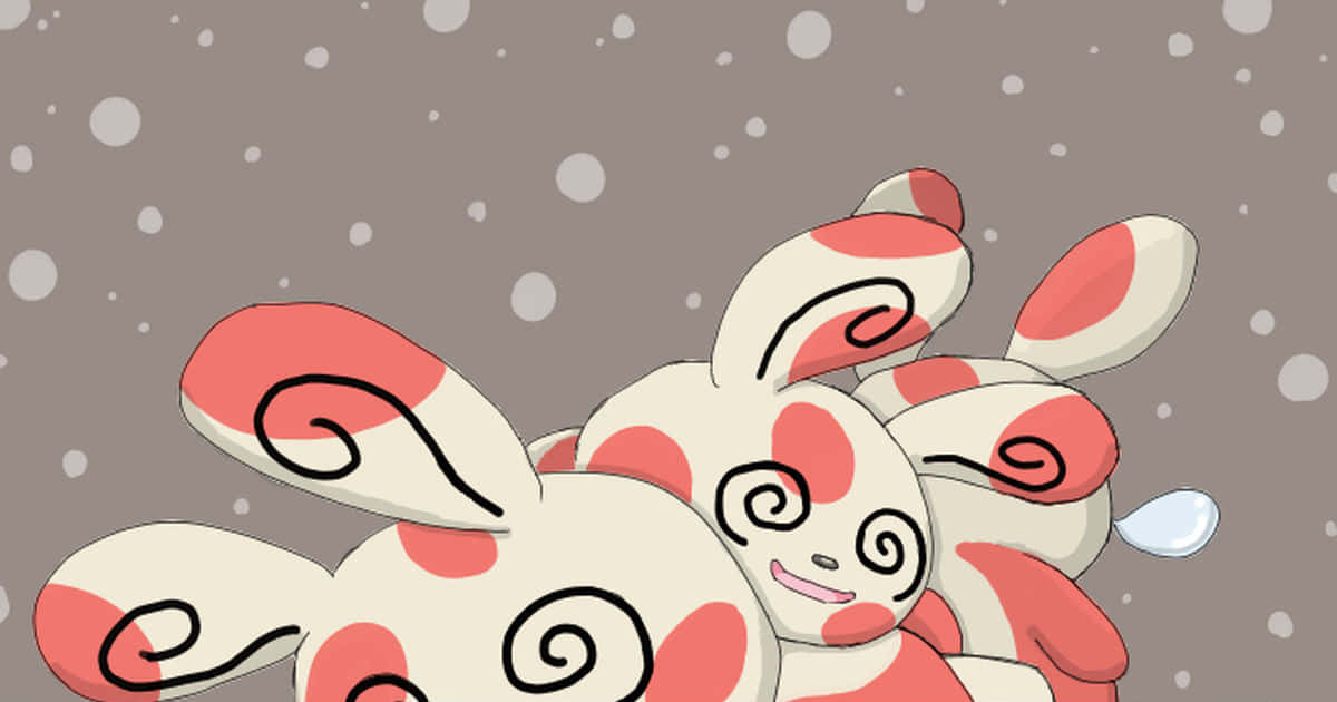 Spinda, anime-style, snow rabbits, SD Desktop Wallpaper