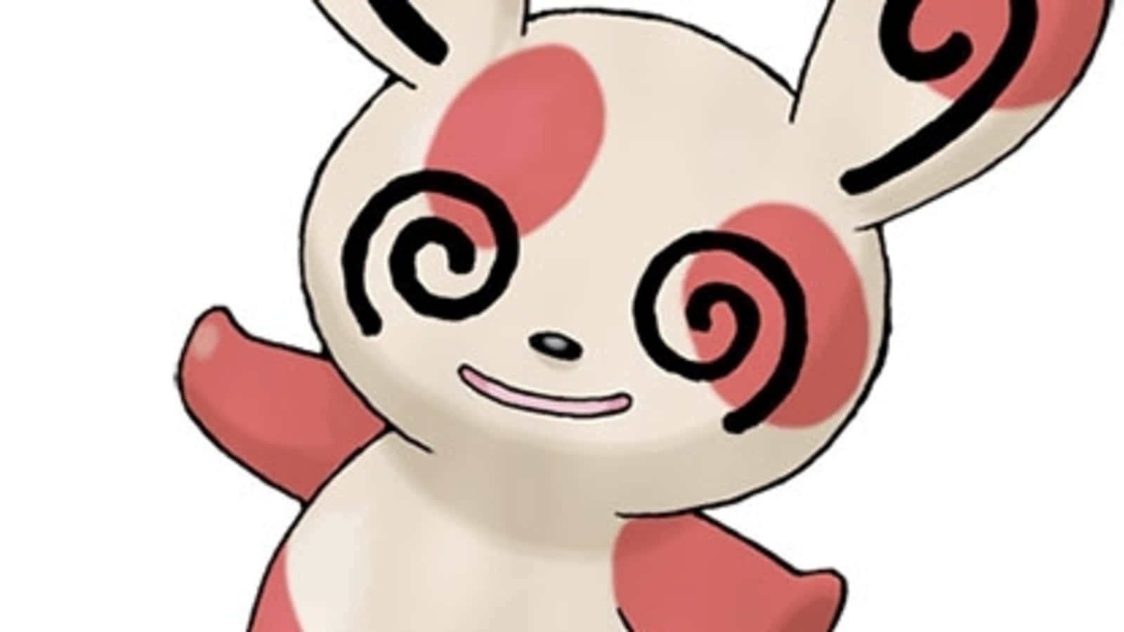 Spinda, pink swirl markings, cheerful cartoon rabbit, HD Desktop Wallpaper