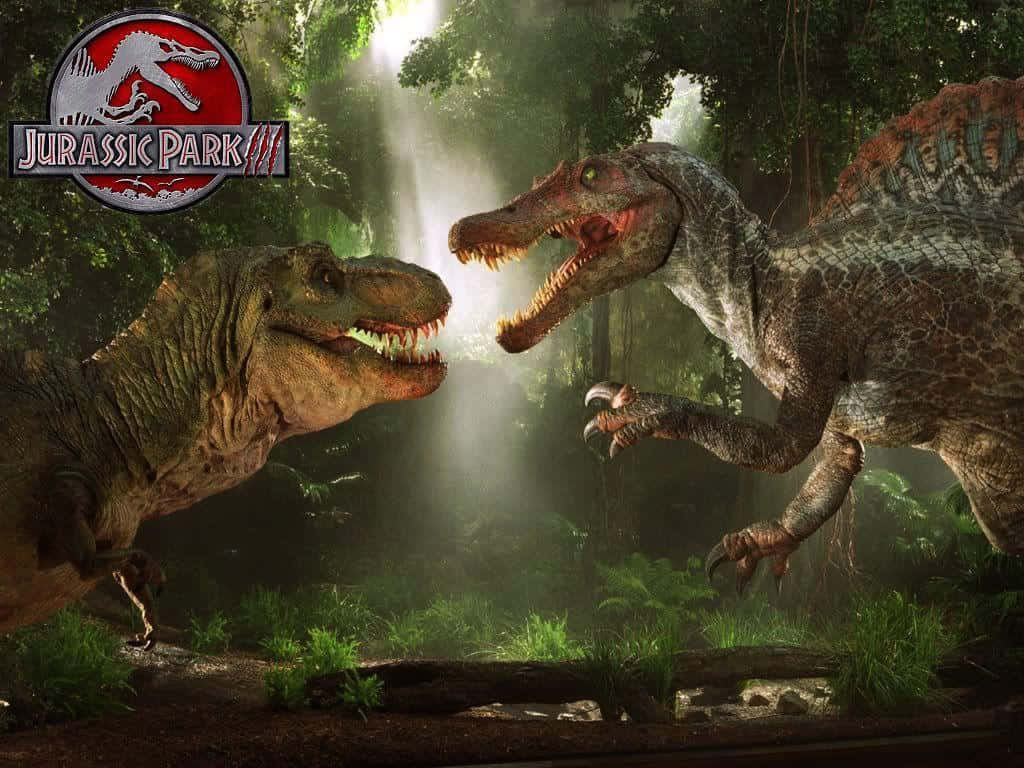 Spinosaurus, sunlit jungle, misty beams, SD Desktop Wallpaper