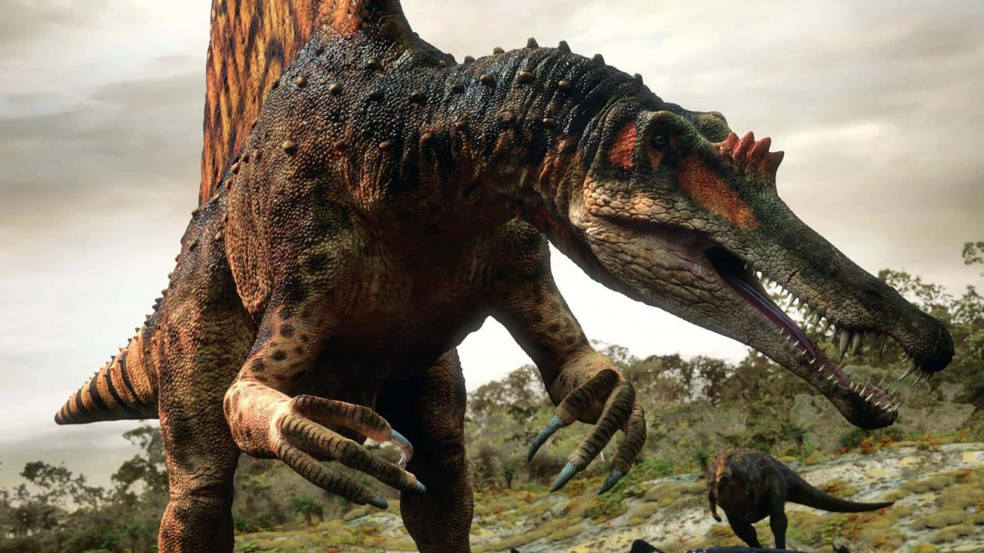 Spinosaurus, sail, sharp teeth, Full HD Desktop Wallpaper