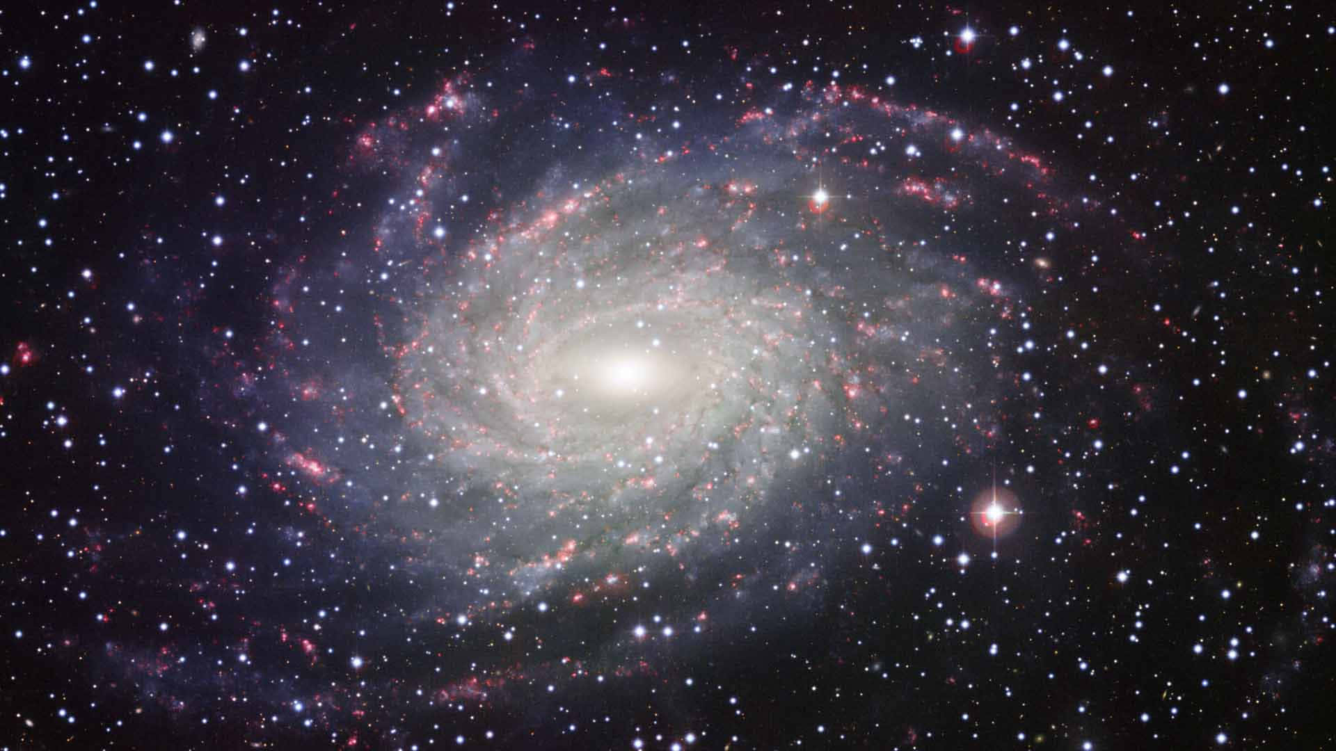 Spiral Galaxy, pink, white, Full HD Desktop Wallpaper