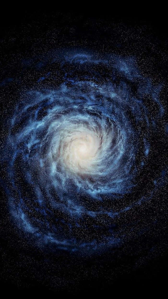 Spiral Galaxy, glowing blue arms, bright core, SD Phone Wallpaper